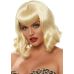 Парик с челкой ретро боб волнистый белого цвета для ролевых игр Leg Avenue 
