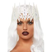 Корона женская для ролевых игр белого цвета с серебристыми кристаллами Leg Avenue