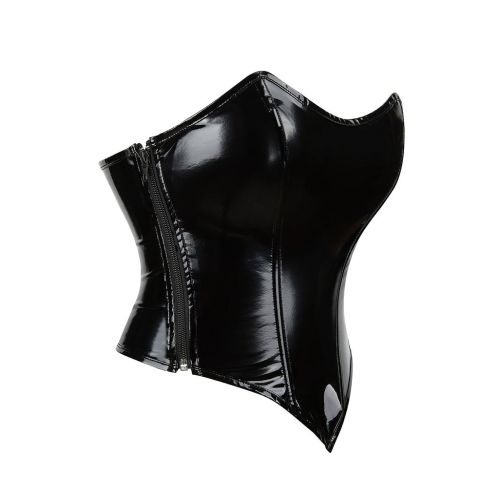 Корсет-топ із блискавкою та шнурівкою з трусиками в комплекті чорний Star Night розмір XS