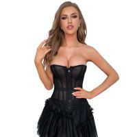 Корсет із сітки з гачками та шнурівкою чорного кольору Star Night розмір S