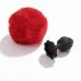 Анальная пробка рельефная черная с красным пушком и сменным прозрачным камнем ALUME размер S 