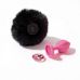 Анальна пробка рельєфна рожева з чорним гарматою та змінним рожевим каменем ALUME розмір S