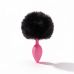 Анальна пробка рельєфна рожева з чорним гарматою та змінним рожевим каменем ALUME розмір S