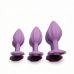 Набір силіконових анальних рельєфних пробок із каменем бузкового кольору ALUME розміри S, M, L 3 штуки