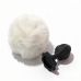Анальная пробка рельефная черная с белым пушком и сменным прозрачным камнем ALUME размер S 