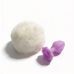 Анальная пробка рельефная лиловая с белым пушком и сменным сиреневым камнем ALUME размер S 