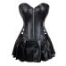Корсет с юбкой и трусиками в комплекте черного цвета Star Night Sexy Leather размер М