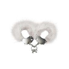 Наручники металеві з білою обробкою Adrien Lastic Handcuffs White