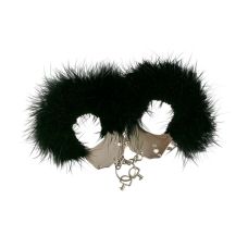 Наручники металеві з чорною обробкою Adrien Lastic Handcuffs Black