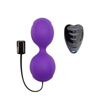Вагинальные шарики с вибрацией Adrien Lastic Kegel Vibe Purple силиконовый с пультом ДУ Адриен Ластик Вайб 10 режимов вибрации для тренировки интимных мышц