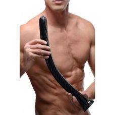 Анальный стимулятор для фистинга ребристый из поливинилхлорида черного цвета XR Brands длина 482 мм