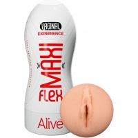 Мастурбатор в колбе вагина бежевый Alive Maxi Flex 