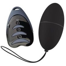 Віброяйце мегавібрація силіконове з пультом ДУ чорне Alive Magic Egg 3.0