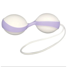 Вагинальные силиконовые шарики бело сиреневого цвета Amor Gym Balls