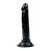 Анальная пробка на присоске в форме реалистичного фаллоимитатора черного цвета SKN 
