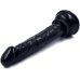 Анальная пробка на присоске в форме реалистичного фаллоимитатора черного цвета SKN 