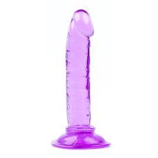 Анальная пробка на присоске в форме реалистичного фаллоимитатора фиолетового цвета SKN 