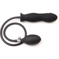 Анальная пробка расширяющаяся с подкачкой черная для фистинга латексная XESE AP-14