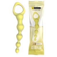 Анальні намисто з кільцем жовтого кольору Meleon Anal Beads AP-29