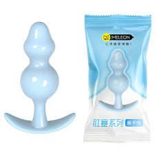 Анальная пробка шарообразная синего цвета Meleon XESE 