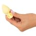 Анальная пробка с дугообразной ручкой желтого цвета Xese модель AP03