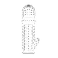 Насадка презерватив на член с шипиками прозрачного цвета SKN 