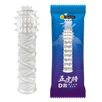 Насадка-презерватив на член с  дополнительным стимулятором клитора и шипами прозрачная Meleon