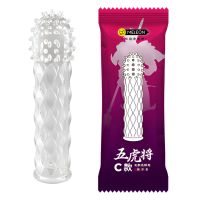 Стимулирующая насадка презерватив на член прозрачного цвета Meleon 