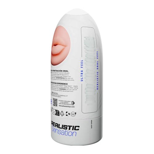 Мастурбатор мужской в виде рта в колбе телесный Alive Oral Flex размер M