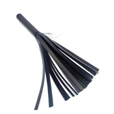 Мини флоггер из натуральной кожи черного цвета Loveshop Модель 20 хвостов Black