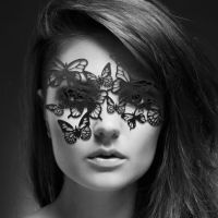 Маска-метелики на очі на стікерах для БДСМ SYBILLE Bijoux Indiscrets чорний