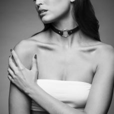 Чокер вузький з кільцем MAZE чорний