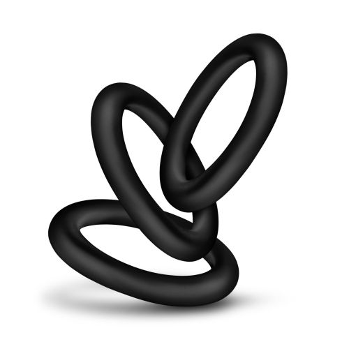 Набір ерекційних кілець на член чорного кольору Blush Performance VS2 3 штуки