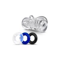 Набор для секса мастурбатор и 3 эрекционных кольца прозрачный Blush Quickie kit 