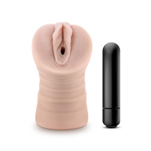 Мастурбатор вагіна з віброкулею бежева Blush Enlust Ayumi довжина 120 мм