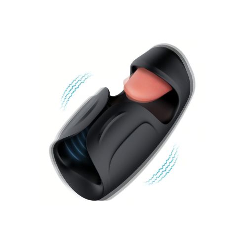 Мастурбатор із язичком та з вібрацією для чоловіків чорний Blush M for Men