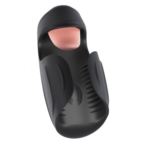 Мастурбатор із язичком та з вібрацією для чоловіків чорний Blush M for Men