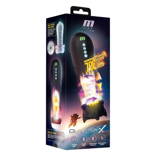 Автоматический мастурбатор в колбе с вибрацией и подогревом черный Blush M for Men 