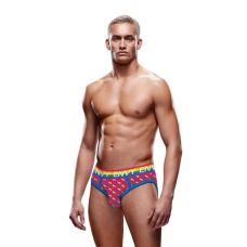 Чоловічі труси з відкритими сідницями різнокольорові Envy Menswear Rainbow Hearts розміри S/M