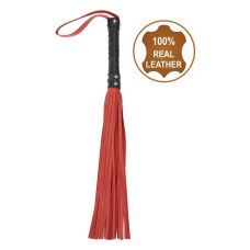 Флогер БДСМ з натуральної шкіри чорно червоного кольору Flirty Hard Leather