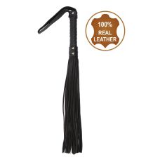 Флогер БДСМ з натуральної шкіри чорного кольору Flirty Hard Leather