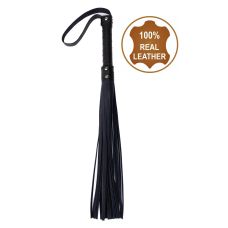Флогер БДСМ з натуральної шкіри темно синього кольору Flirty Hard Leather