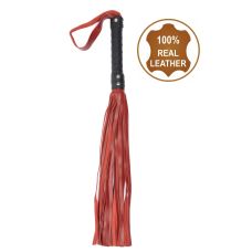 Флогер БДСМ з натуральної шкіри чорно червоного кольору Flirty Leather