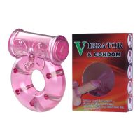 Кольцо с вибрацией и презервативом Vibrator & condom BI-010081