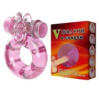 Виброкольцо для продления эрекции с стимулятором клитора LYBAILE Vibrator & condom 