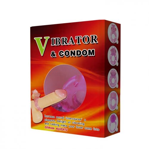Виброкольцо для продления эрекции с стимулятором клитора LYBAILE Vibrator & condom 