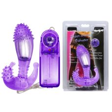 Вібратор для точки G з відростками для стимуляції клітора та ануса фіолетового кольору Lybaile Baile Super Strong