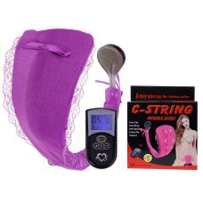 Вибротрусики для стимуляции клитора с пультом ДУ фиолетовые C-String