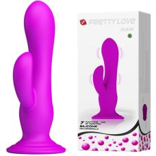Силіконовий вібратор кролик на присоску фіолетовий Pretty Love Alvin