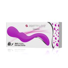 Двоголовий вібратор вагінальний силіконовий рожевий Lybaile LEOPARD